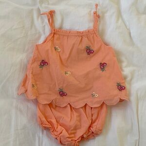 Janie and Jack Peach Floral Diaper Cover